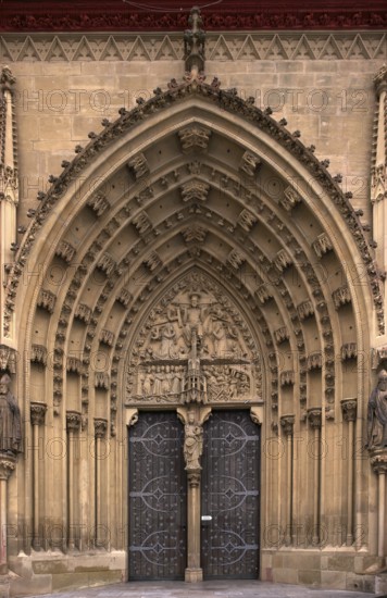 West portal, tympanum with depiction of the Last Judgement, St Mary's Chapel, Würzburg, Lower