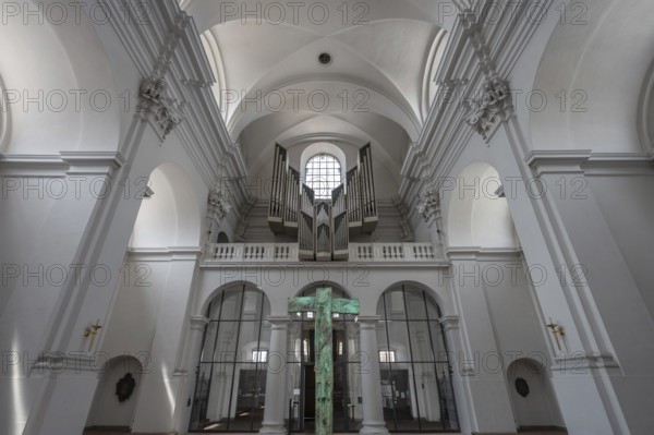 Organ loft in the parish church of St John, Hauk Abbey, built in 1691, Bahnhofstr. 4, Würzburg,