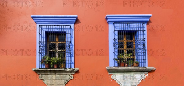 Oaxaca, Mexico, Scenic old city streets and colorful colonial buildings in historic city center,