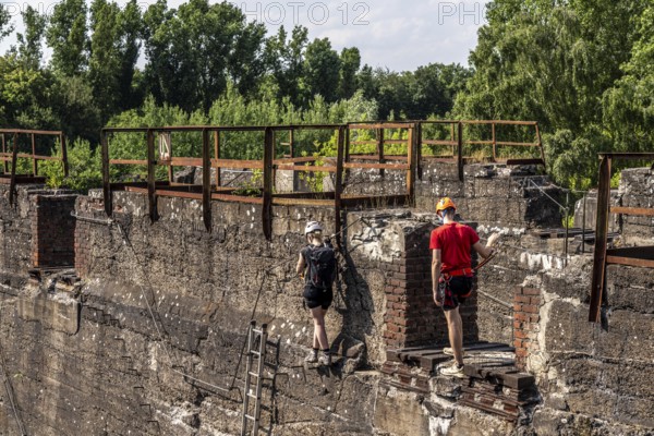 Landschaftspark Duisburg Nord, via ferrata, climbing garden, North Rhine-Westphalia, Germany,