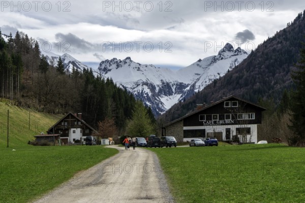 Cafe Gruben, Hotel, Restaurant, Trettachtal, at the back of the Allgäu Alps, near Oberstdorf,