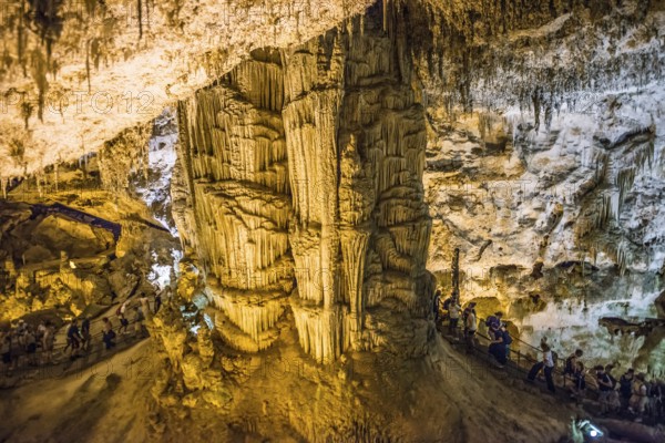 Stalactite cave, Grotta di Nettuno, Neptune cave, Capo Caccia, near Alghero, Sardinia, Italy,