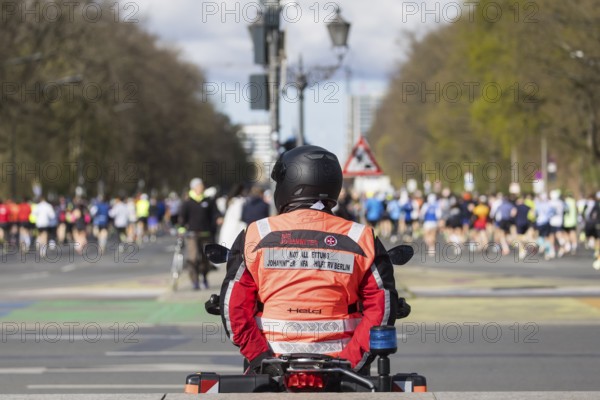 Johanniter emergency rescue service at the 44th Generali Berlin Half Marathon 2025 in Berlin on 6