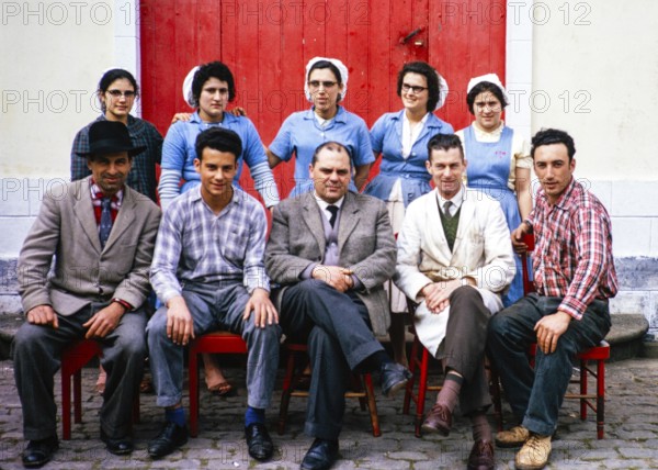 Employees of a tobacco factory, Fabrica de Tabaco Michaelense, Ponta Delgado, São Miguel Island,