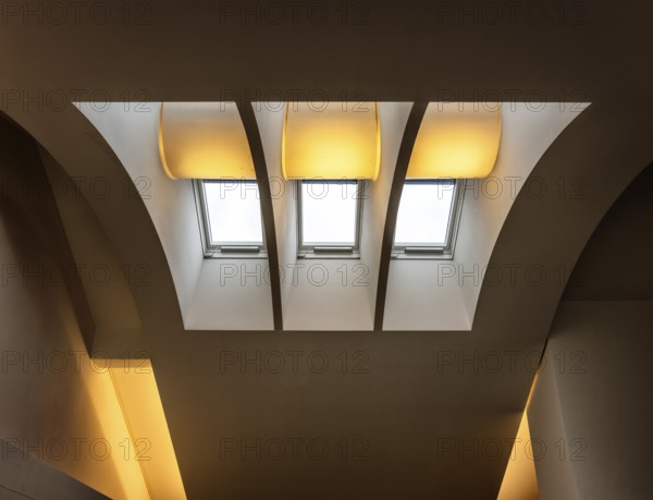Attic window on the top floor, parliamentary history exhibition in the German Cathedral at
