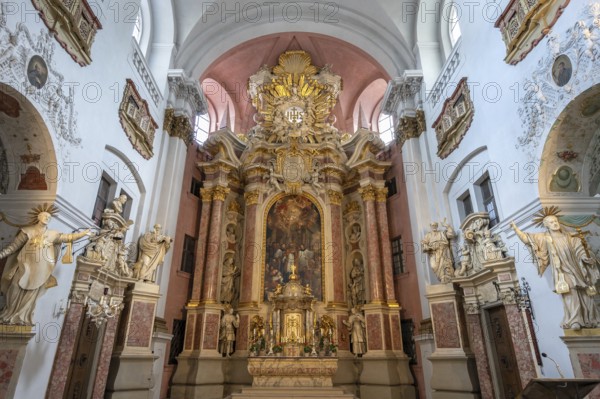 High altar in the baroque church of St Martin, Grüner Markt, Bamberg, Upper Franconia, Bavaria,