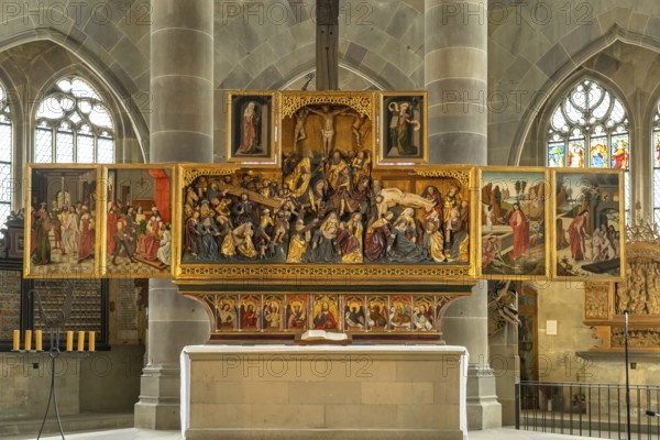 High altar Passion and Resurrection of Jesus in the Protestant parish church of St Michael,