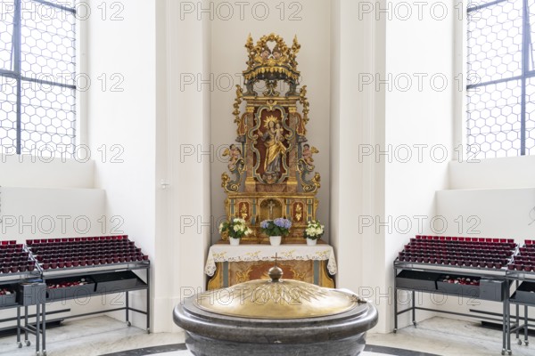 Baptismal font in St. Blasius Cathedral in St. Blasien, Black Forest, Baden-Württemberg, Germany,