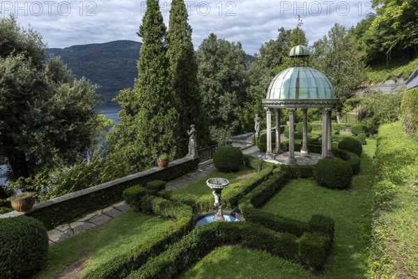 Temple of the SoScherrer Park, Parco Scherrer, Morcote, Lake Lugano, Lago di Lugano, Canton Ticino,