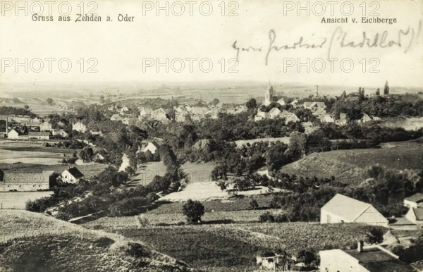 Historical postcard, picture postcard, Zehden an der Oder, West Pomerania, today Cedynia in Poland,