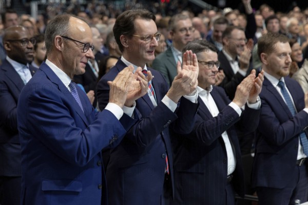 Friedrich Merz (party chairman and candidate for chancellor) and Hendrik Wüst (Minister President