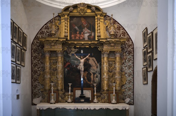 Interior view, Altar of the Chapel of the Charterhouse, Church Iglesia de la Cartuja, Real Cartuja