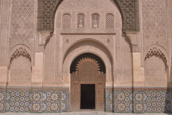 Courtyard of the Ali Ben Youssef Madrasa, historic center, Marrakesh, Marrakesh-Tensift-El Haouz