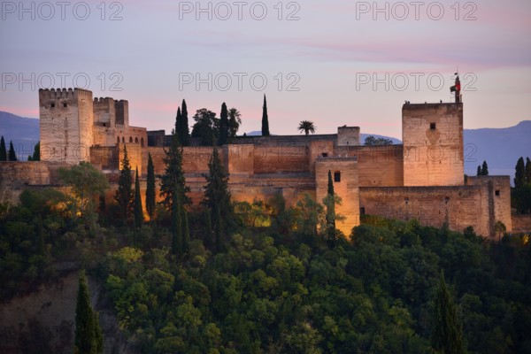 Alhambra castle on Sabikah Hill, one of the most important buildings in the Moorish style, Unesco
