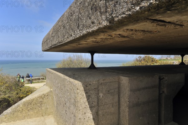 Distance measuring post of the Longues Battery, part of the Atlantic Wall in Longues-sur-Mer,