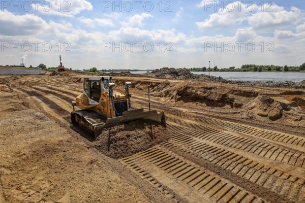 Dinslaken, Voerde, North Rhine-Westphalia, Germany, Emscher estuary into the Rhine. Construction