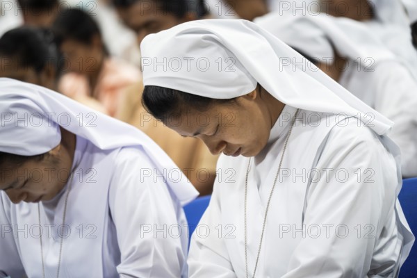 Nuns offer ceremonial tribute in honour of Pope Francis in Guwahati, Assam, India on April 26, 2025