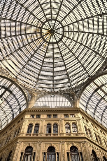 Galleria Umberto I roof dome, Naples, Campania, Italy, Europe