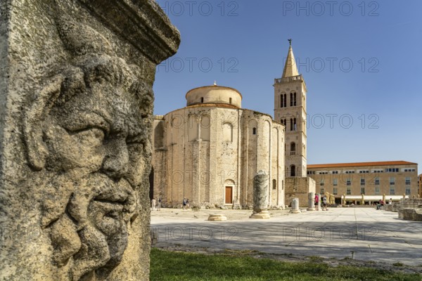 The Church of St Donatus, remains of the Roman forum and the bell tower of Zadar Cathedral,