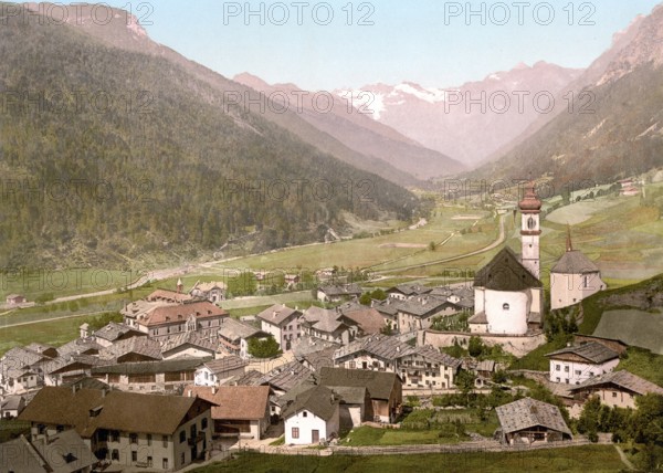 Brenner Railway, Gossensass, Tyrol, former Austro-Hungary, today Italy, c. 1890, Historic,