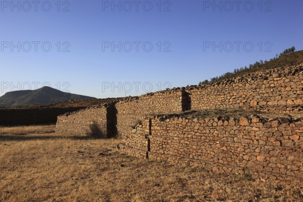 Ruins of the palace of the Queen of Sheba near Axum, Aksum, Dongur Palace, Ethiopia, Africa