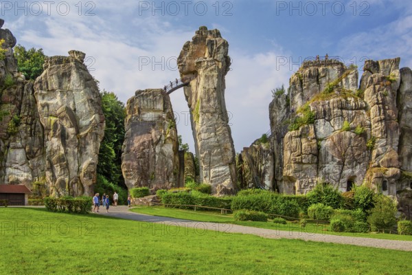 Externsteine, sandstone rock formation. Horn-Bad Meinberg, Teutoburg Forest, North