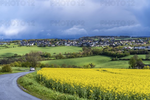 View over Breckerfeld, in the south-east of the Ruhr area, part of the Ennepe-Ruhr district, rape
