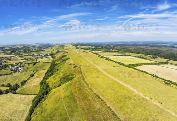 Ballard Cliff over Studland from a drone, Jurassic Coast, Dorset Coast, Poole, England, United