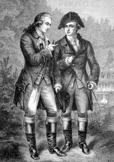 Karl August and Goethe in the stormy period. Karl, Carl, August von Sachsen-Weimar-Eisenach and