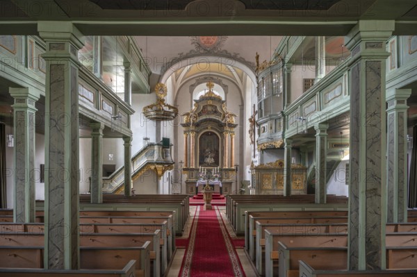 Interior of the Protestant parish church, built 1733-1748, Hauptstr. 44, Betzenstein, Upper