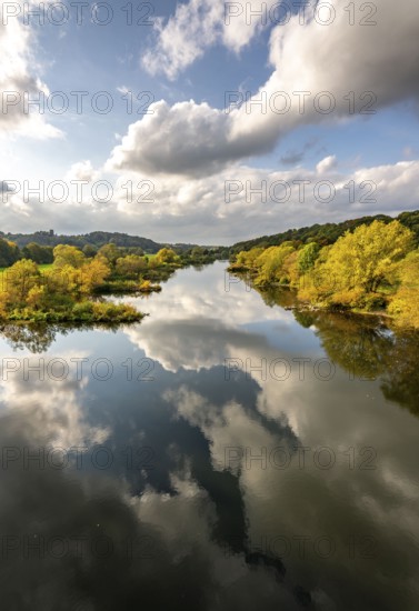 The Ruhr near Bochum-Stiepel, right and Hattingen-Blankenstein, North Rhine-Westphalia, Germany,