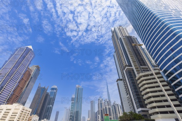 UAE, Dubai downtown financial skyline and business shopping center near Dubai Mall