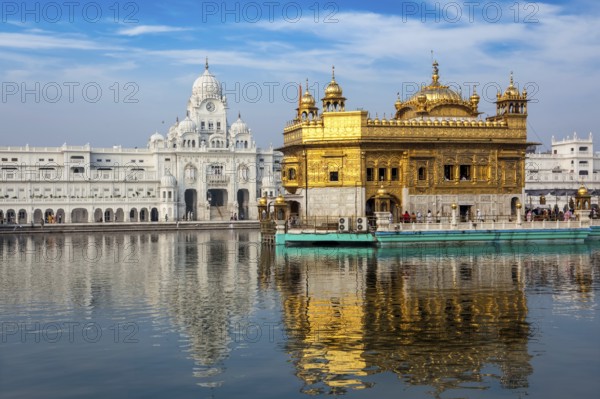 Sikh gurdwara Golden Temple (Harmandir Sahib) . Holy place of Sikihism. Amritsar, Punjab, India,