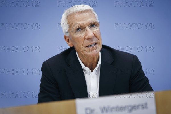 Ralf Wintergerst, Bitkom President, recorded during a press conference on the economic protection