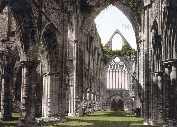 Tintern Abbey, Abaty Tyndyrn, a ruined abbey in the Welsh Wye Valley near the village of Tintern,