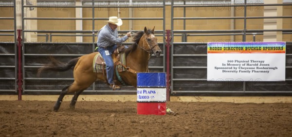 Oklahoma City, Oklahoma, The barrel racing event at the Great Plains Rodeo, an annual gay rodeo