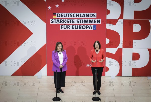 (R-L) Katarina Barley, SPD politician and Member of the European Parliament and Iratxe Garcv?a