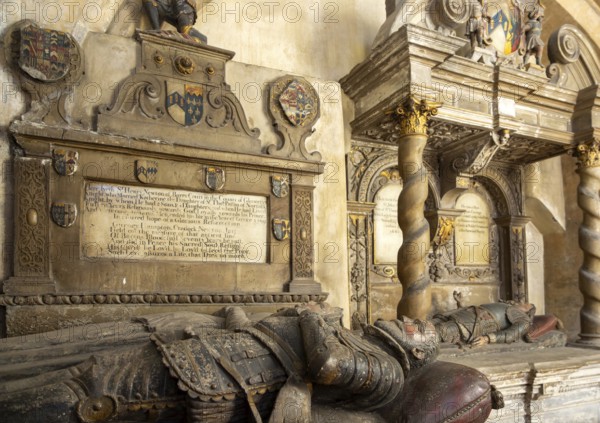 Sir Henry Newton d 1599, Sir John Newton d 1661 tomb monuments, Bristol cathedral church, Bristol,
