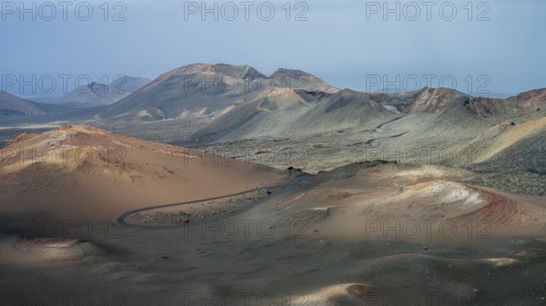 Volcanic landscape, Montañas del Fuego, Fire Mountains, Timanfaya National Park, Lanzarote, Canary