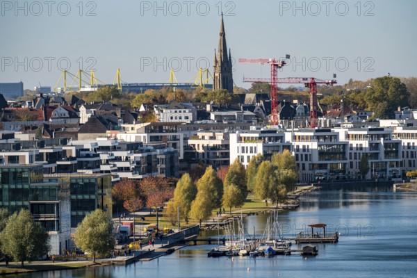 The Phoenix Lake in Dortmund's Hörde district, an artificial lake on the former Phoenix-Ost