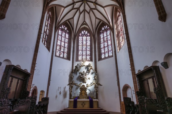 Interior, altar, choir, Church of Our Dear Lady, monastery church, Frankfurt am Main, Hesse,