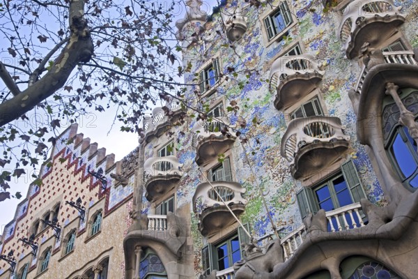 Casa Milà, La Pedrera, building designed by the Catalan architect Antoni Gaudí, Barcelona, Spain,