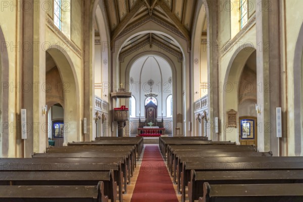 Interior of the Feldberg town church, Feldberg Lakeland, Mecklenburg-Western Pomerania, Germany,
