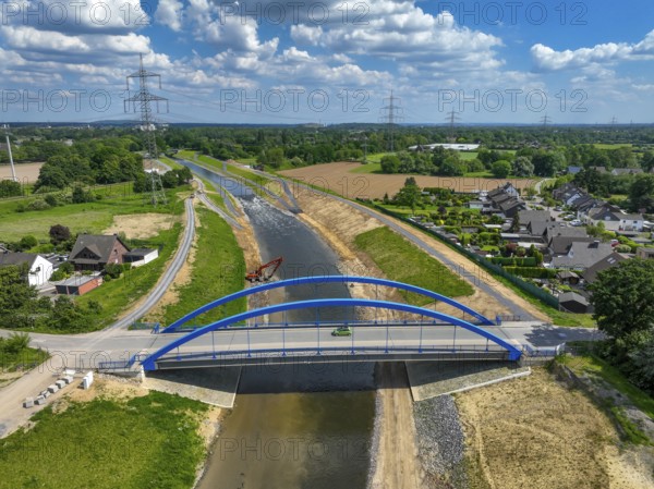 Dinslaken, Voerde, North Rhine-Westphalia, Germany, renaturalisation of the Emscher. Inlet to the