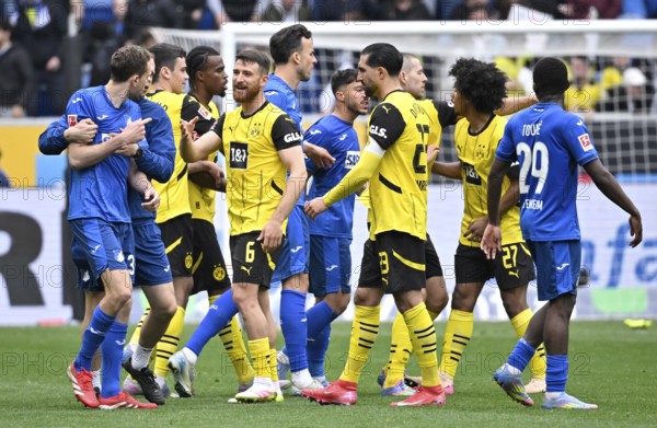 Scuffle, Arthur Chaves TSG 1899 Hoffenheim (35) and Salih Oezcan Borussia Dortmund BVB (06) clash,