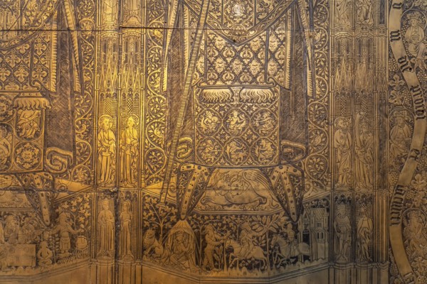 Monumental tomb slab of Bishops Ludolf and Heinrich von Bülow in Schwerin Cathedral of St Mary and