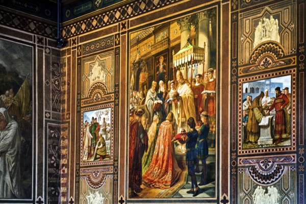 Cycle of wall paintings in the Kaisersaal Goslar in the spirit of Borussian historiography by