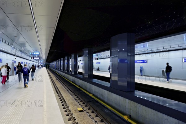 Interior view of the central station of the capital, Amsterdam Centraal, Amsterdam, Province of