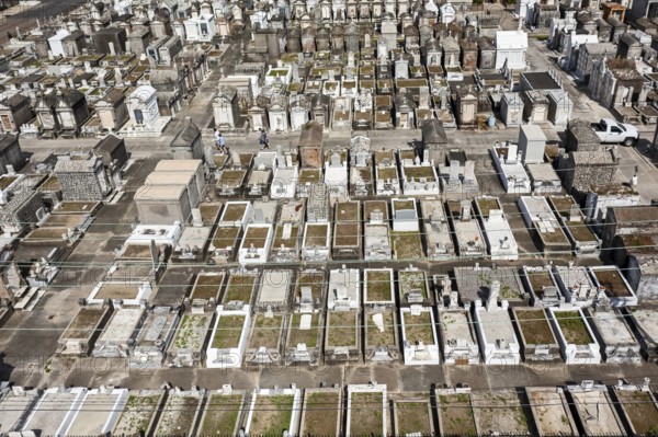 New Orleans, Louisiana - An aerial view of St. Joseph Cemetery #1, established in 1854. Burial in