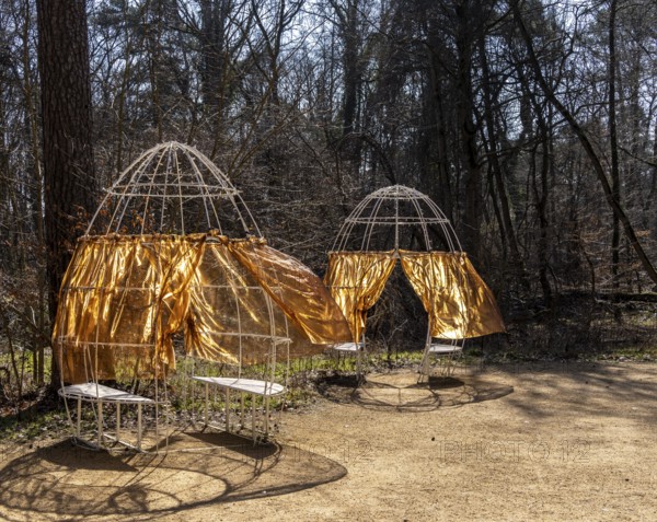 Art installation in front of the entrance to the former Alpenhaus, Historic Tuberculosis